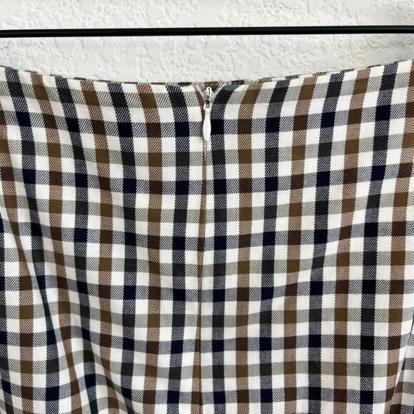 Aquascutum London Plaid Gingham Pencil Skirt Straight - Picture 4 of 8